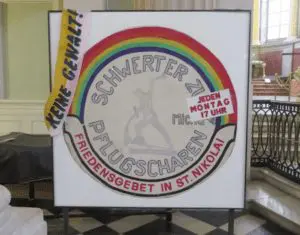 Plakat in der Nikolaikirche.