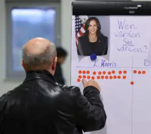 Klares Test-Ergebnis: Wenn das Publikum im Haus auf der Grenze die Wahl hätte, wäre Kamala Harris mit weitem Abstand die neue Präsidentin.