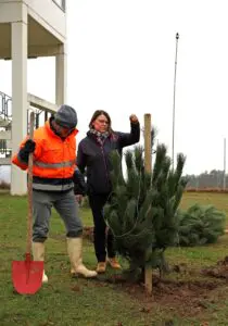 Birgit Konrad und Martin Bernhard im Pflanzeinsatz.